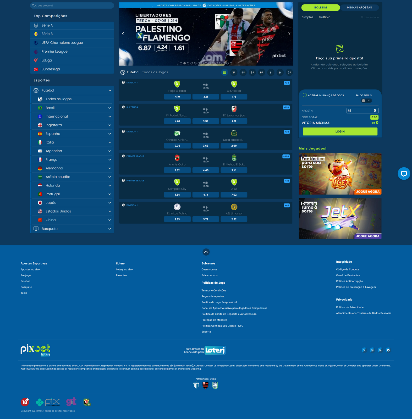 Login e Cadastro na Pixbet